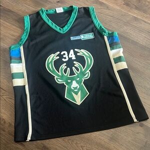Milwaukee Bucks Giannis Antetokounmpo 34 Youth Black Basketball Jersey 18/20